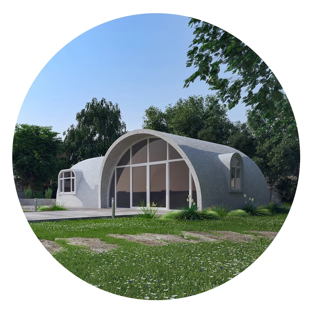 Round the home stay facility spherical  Type dome house stay facility Thermal insulation building