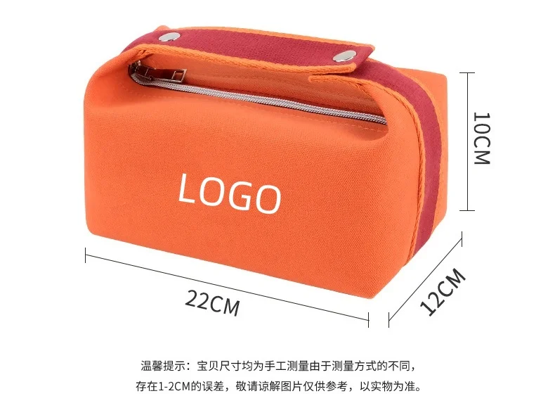 2024New Design Makeup Organizer Bag Letter Canvas Tote Cosmetic Bag Organizer Lunch Bag Large Capacity Cosmetic Pouch