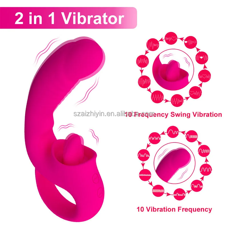 Hot Sale Dropshipping G Spot Clitoris Tongue Licking Dildo Vibrator 2 in 1stimulator Sex Toys for Adults