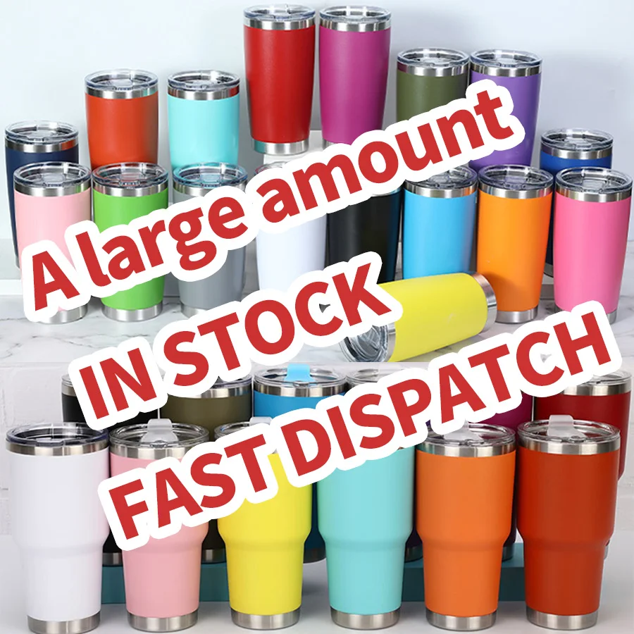 China Supplier 20 oz 30 oz powder coated tumbler cups in bulk double wall stainless steel travel mug vacuum insulated tumbler