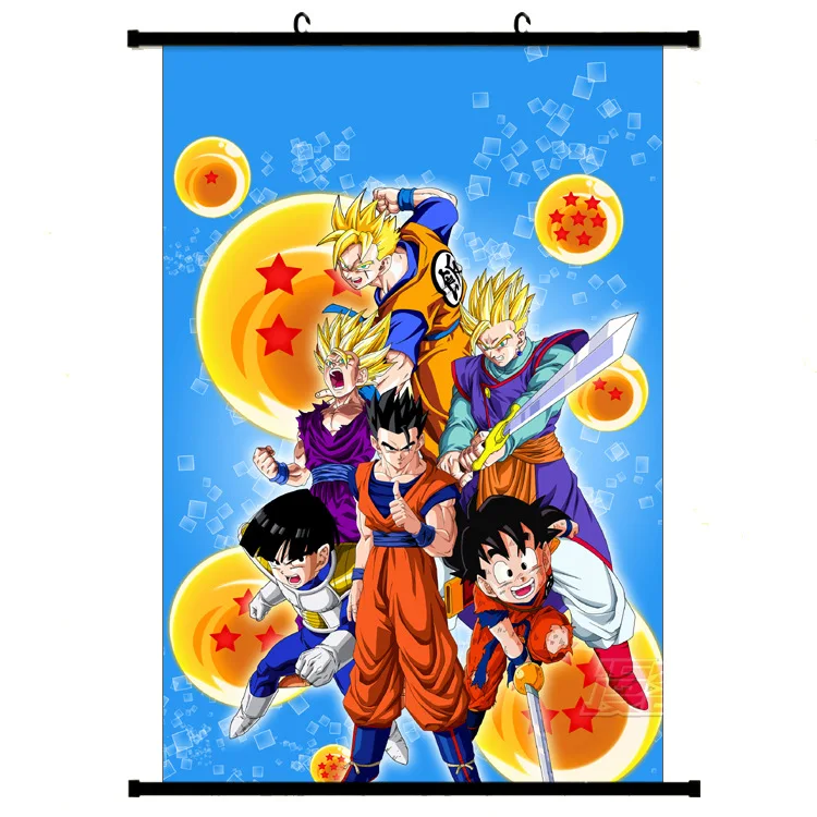 Home Decoration Japanese Anime Wall Classic Art Dragon Balls Goku Print Poster Plastic Scrolls Hanging Picture