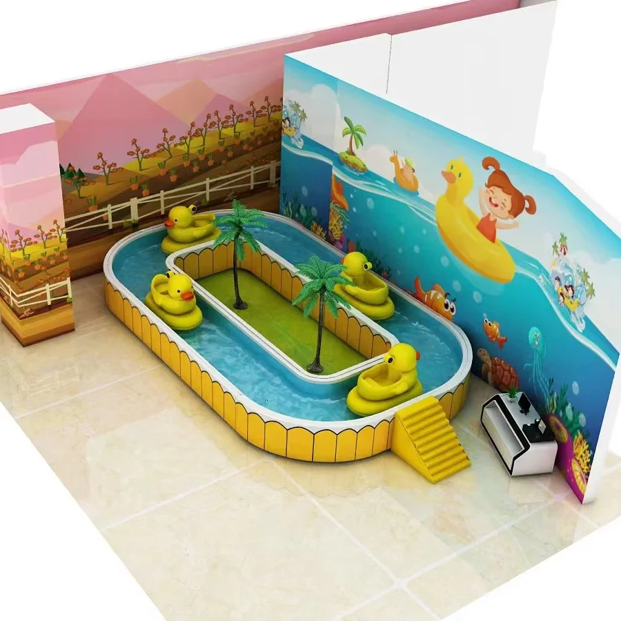 IFD Carnival amusement water rafting drifting adventure waterway park  little yellow duck boat water games for kids