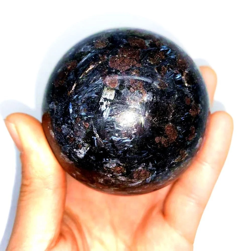 Wholesale Natural Astrophyllite Quartz Fireworks Stone Crystal Balls For Home Decoration Gift