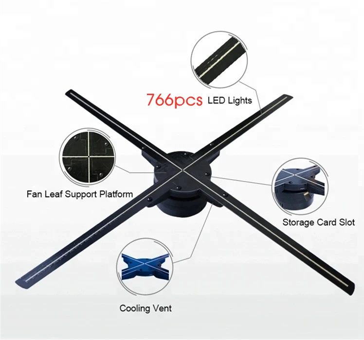 G-65 65cm Outdoor Wifi Led 3d Holographic Display Hologram Projector 3d Hologram Advertising Fan