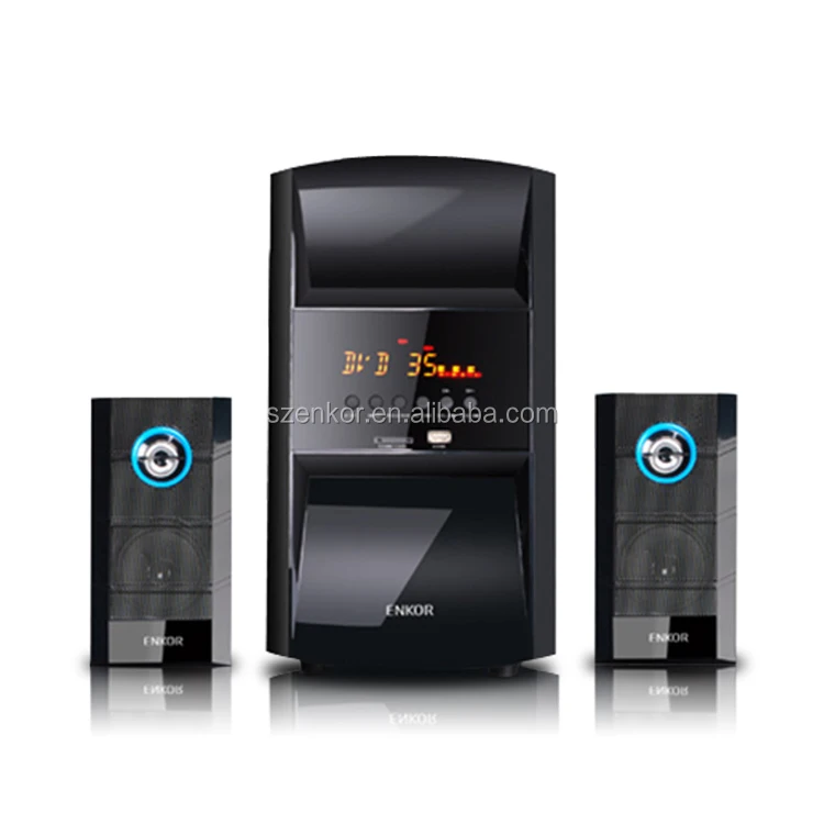 AC DC Powered USB SD FM Radio BT Home Computer TV 2.1 Sub Woofer Speaker