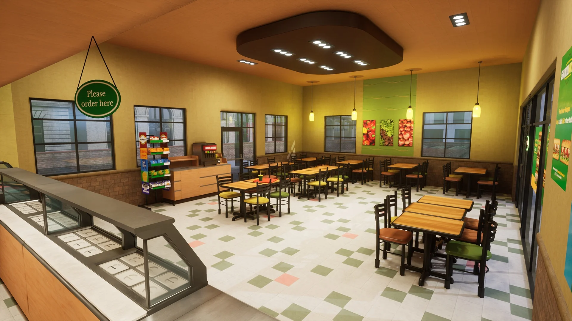 Sandwich restaurant design fast food restaurant 3D design kitchen equipment KFC equipment