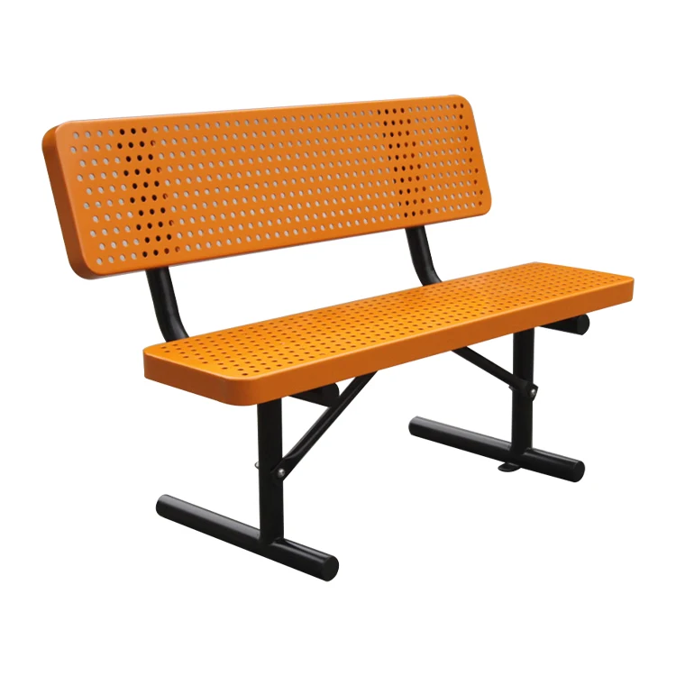 outdoor park 6ft 8ft perforated steel bench seat outside street metal seating bench public garden yard patio iron chair bench