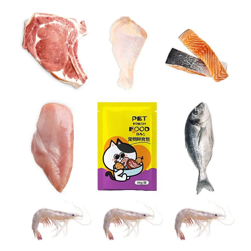 Wholesale Hot Sale Pet Food 80g Bags Halal Pet Cat Food