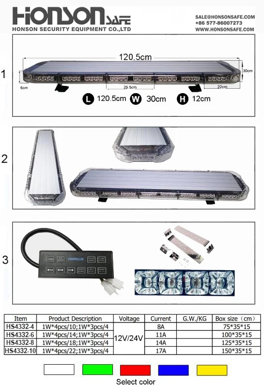 HS4332 Cool New stylish lens LED group car emergency auto ambulance LED warning light bar