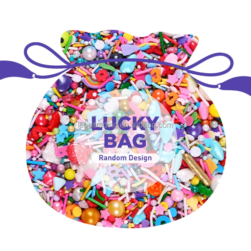 Promotional Gifts Candy Sprinkles 1kg Lucky Bags Edible Sprinkles Crafts Random Design Sprinkles Cake Decoration for Cake Art