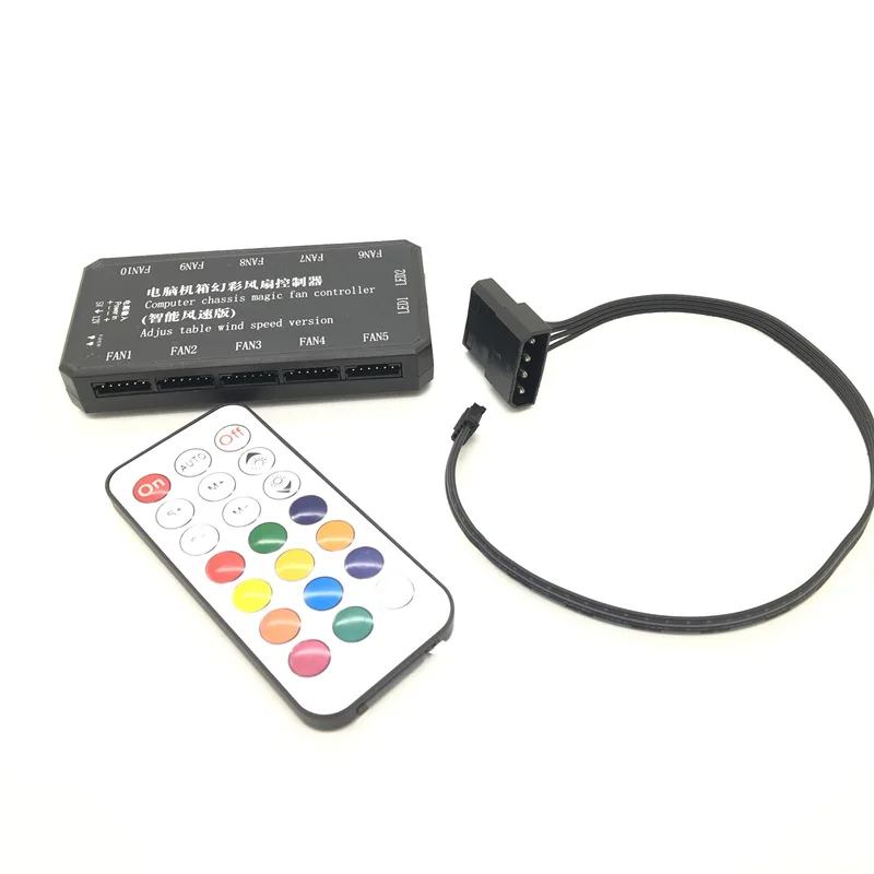 Контроллер вентилятора для корпуса ПК со светодиодной подсветкой RGB + беспроводной пульт дистанционного управления RF