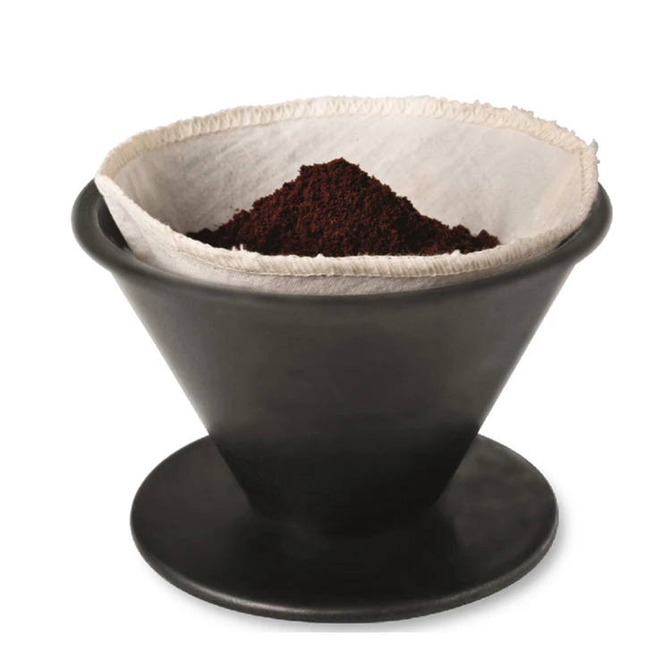 Hot selling reusable natural organic cotton kitchen fine foldable coffee brewing filter strainer