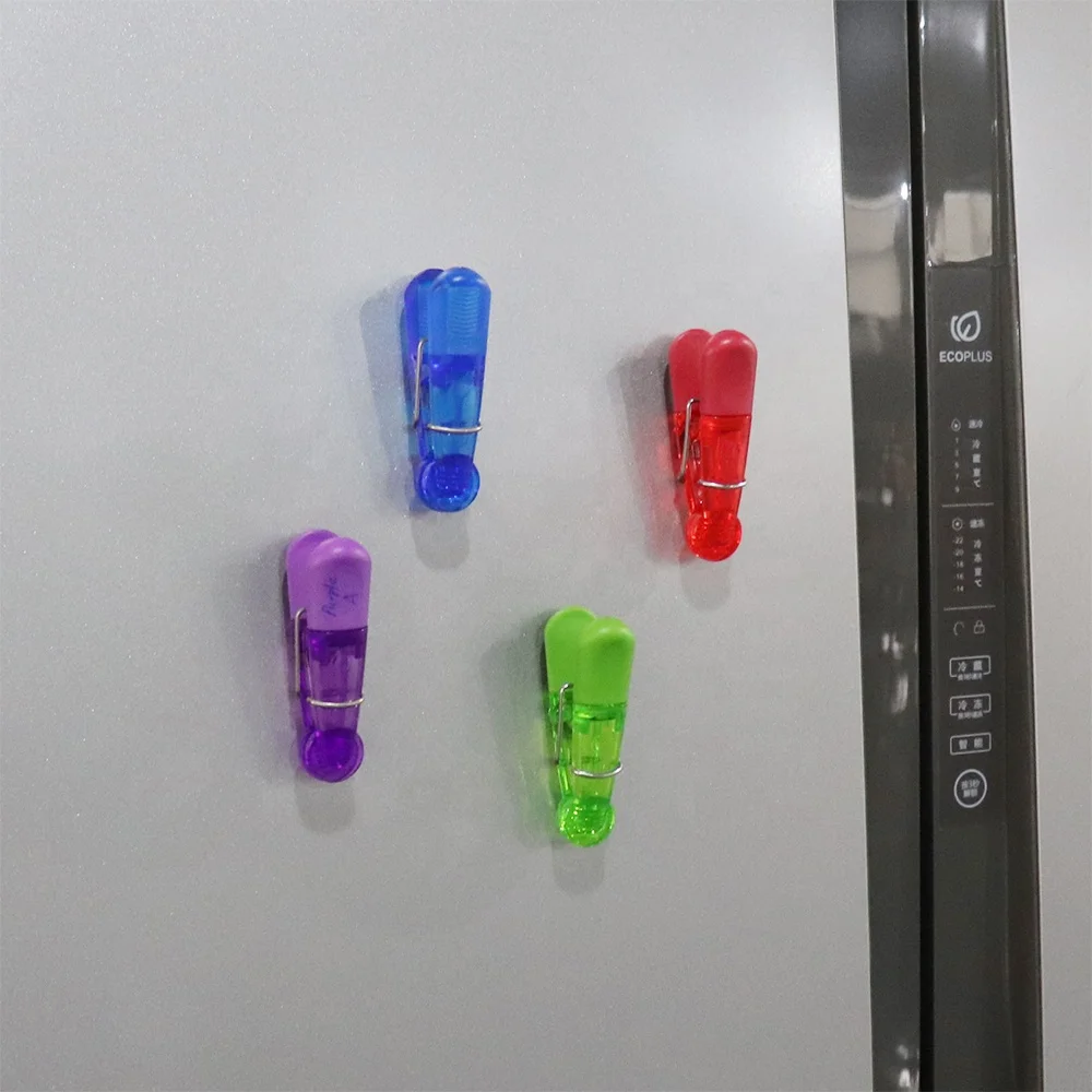 
Wholesale 2019 Hot Selling Plastic Office School Magnetic Clips Set 7 Colors 