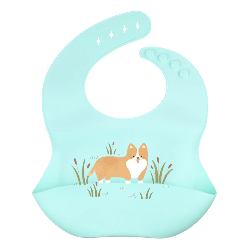 
BPA Free Custom Girl Boy Feeding Waterproof Silicon Baby Bibs Silicone 