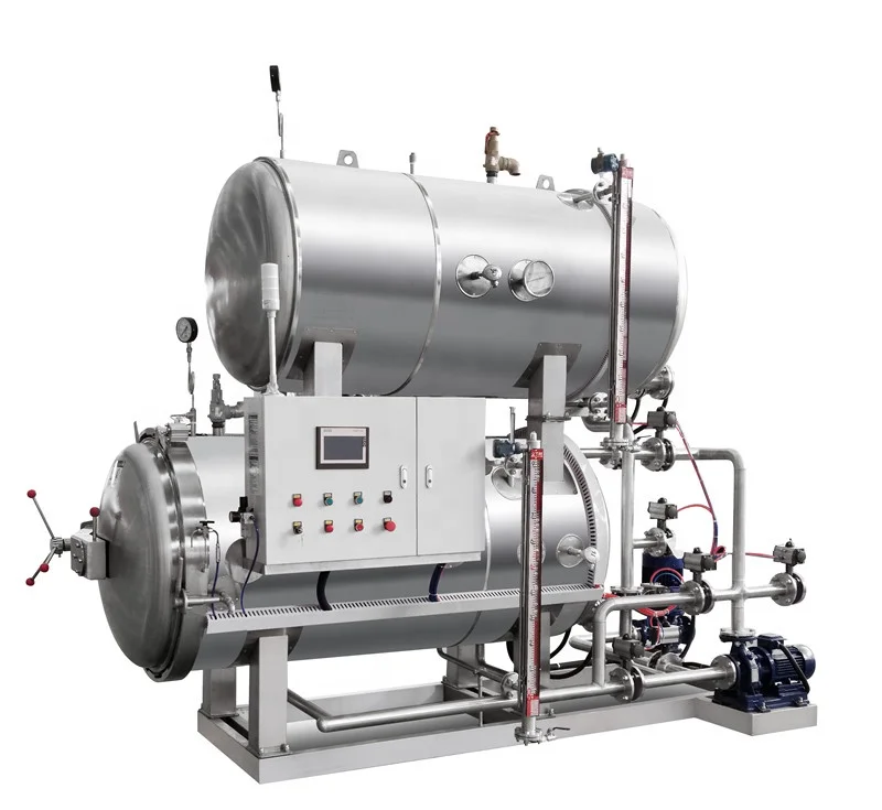 water immersion horizontal high pressure steam automatic sterilizer autoclave for fish cans