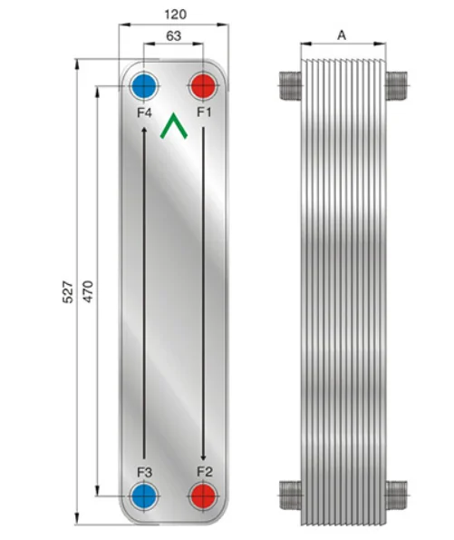 
FHC060 B25T R410A air conditioner brazed plate heat exchanger industrial 