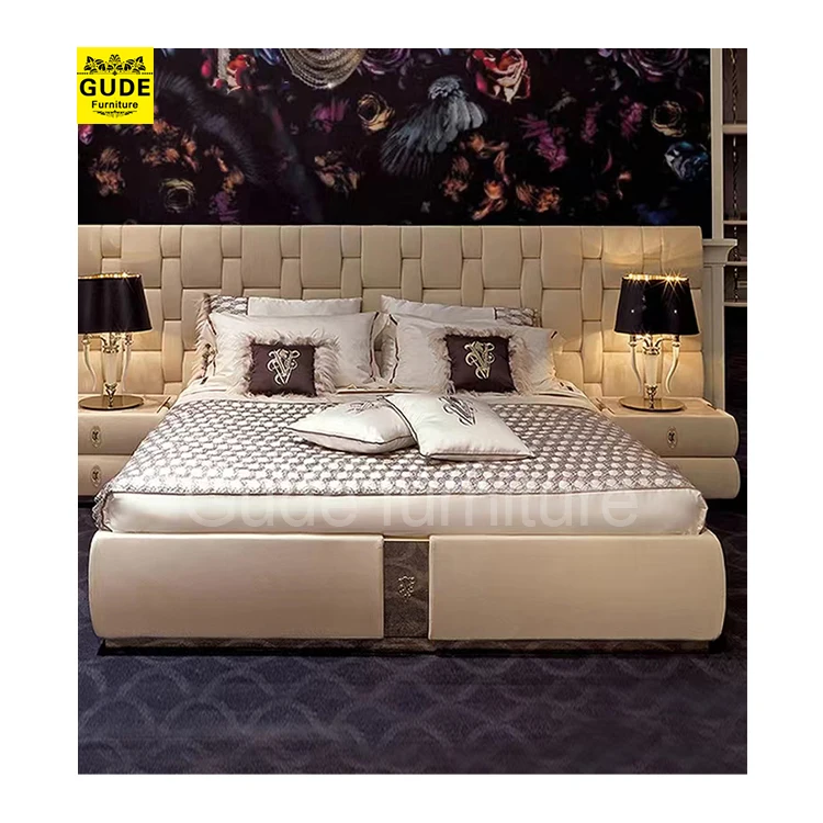 Wooden Frame Bedroom Furniture Set Modern King Size Beds With Luxury Bed Headboard