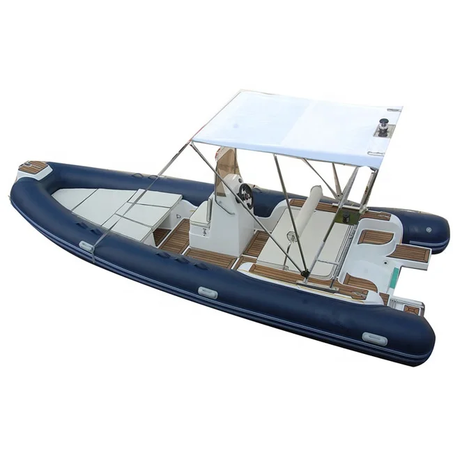 Italian Design 19ft Luxury Hypalon/Orca/PVC RIB 600 Fiberglass Hull  Inflatable Boat With Sunbed