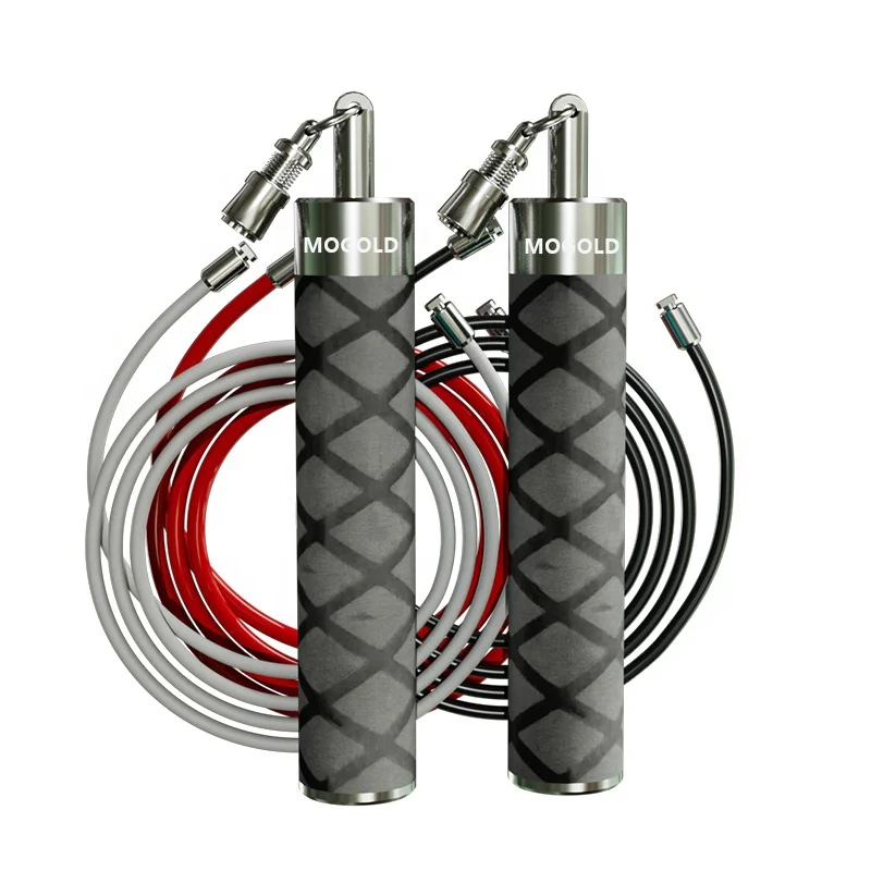 Custom logo Carbon Fiber Weighted skipping rope with 1/4 LB 1/2LB & 2LB  Aluminum PVC Steel cable
