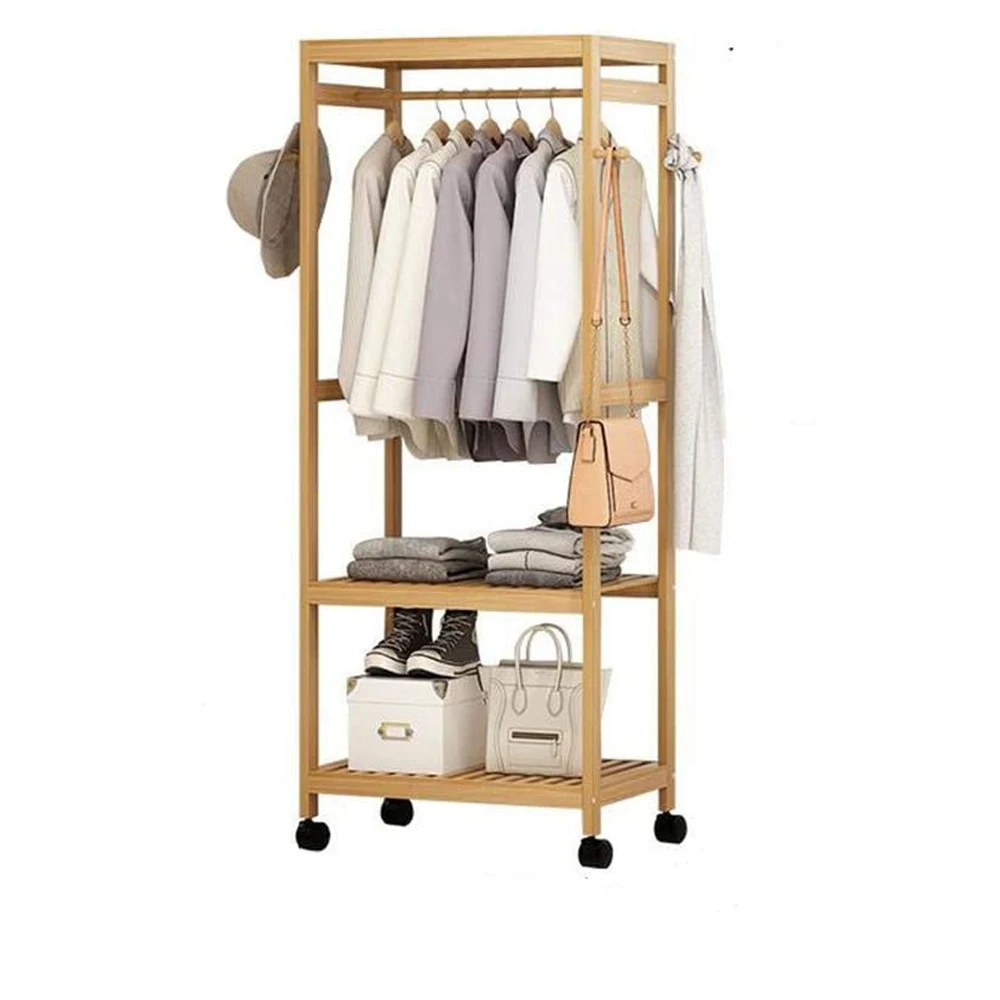 Hang clothes and store things bamboo wardrobe clothes organizer