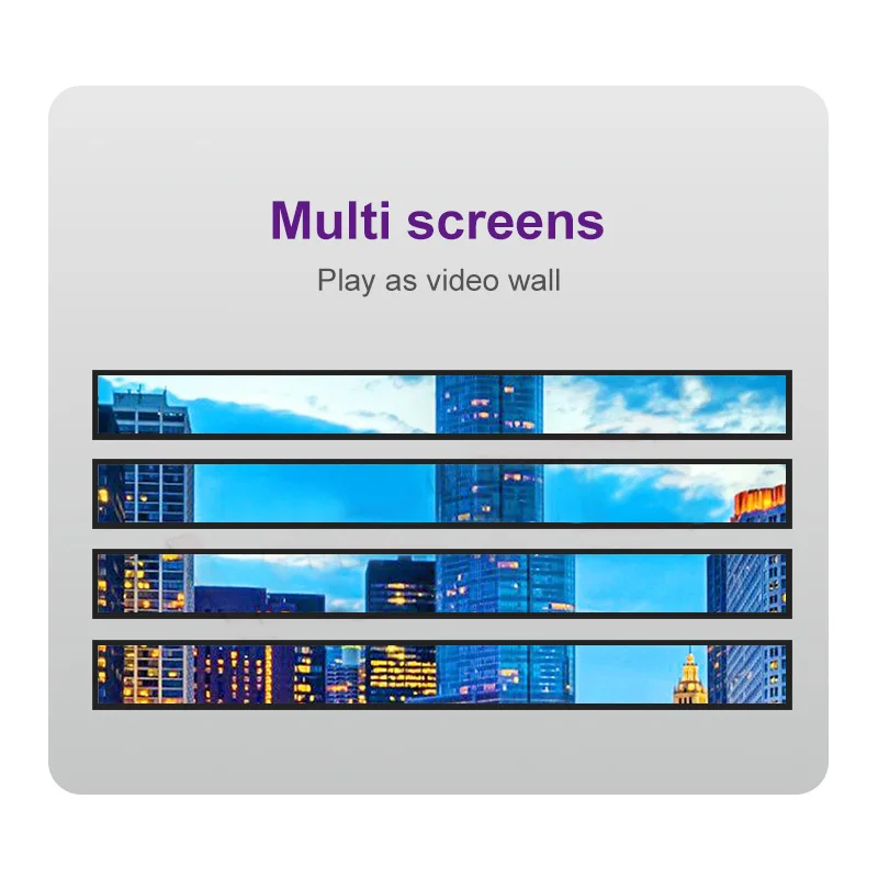 High Brightness OEM LCD Bar Display Bus Shopping Malls Markets Android System 4k Resolution SDK Commercial Bus OLED Display