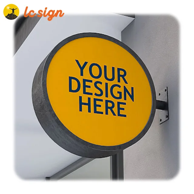 Outdoor circular lighted sign vacuum forming round light box