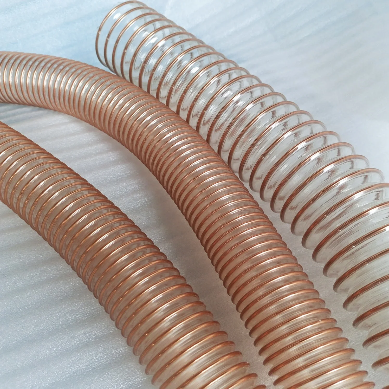 Transparent Collection Polyurethane Pipe PU Flexible Spiral Reinforced Air Duct Tube Hose For Air
