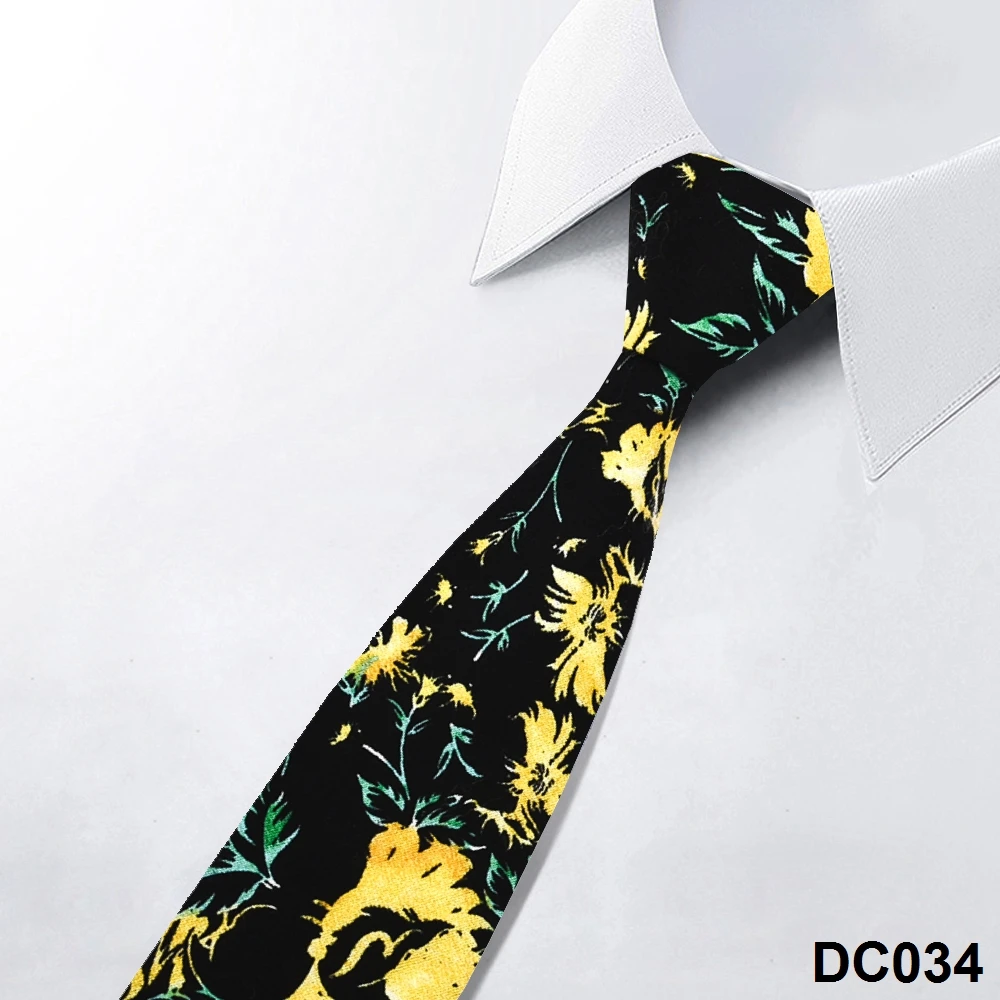 YiLi Custom Floral Flower Digital Screen Printing Handsome 100% Pure Corbata Ties for Men Cotton