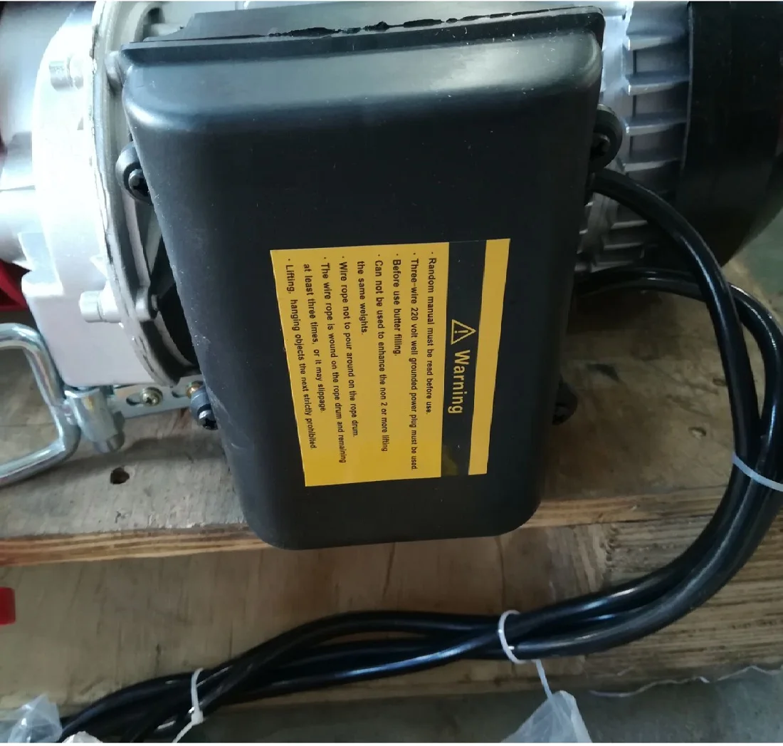 PA1000 лебедка электрическая лебедка 220 В однофазный двойной подъемный крюк Электрический кабельный подъем 2200lbs