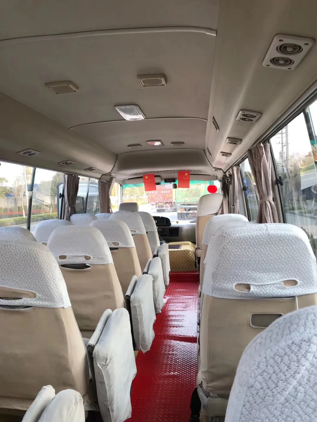 
LHD 2016 Japan used good condition Toyotai coaster bus with diesel engine 27 seats white golden cheapnfor seal 