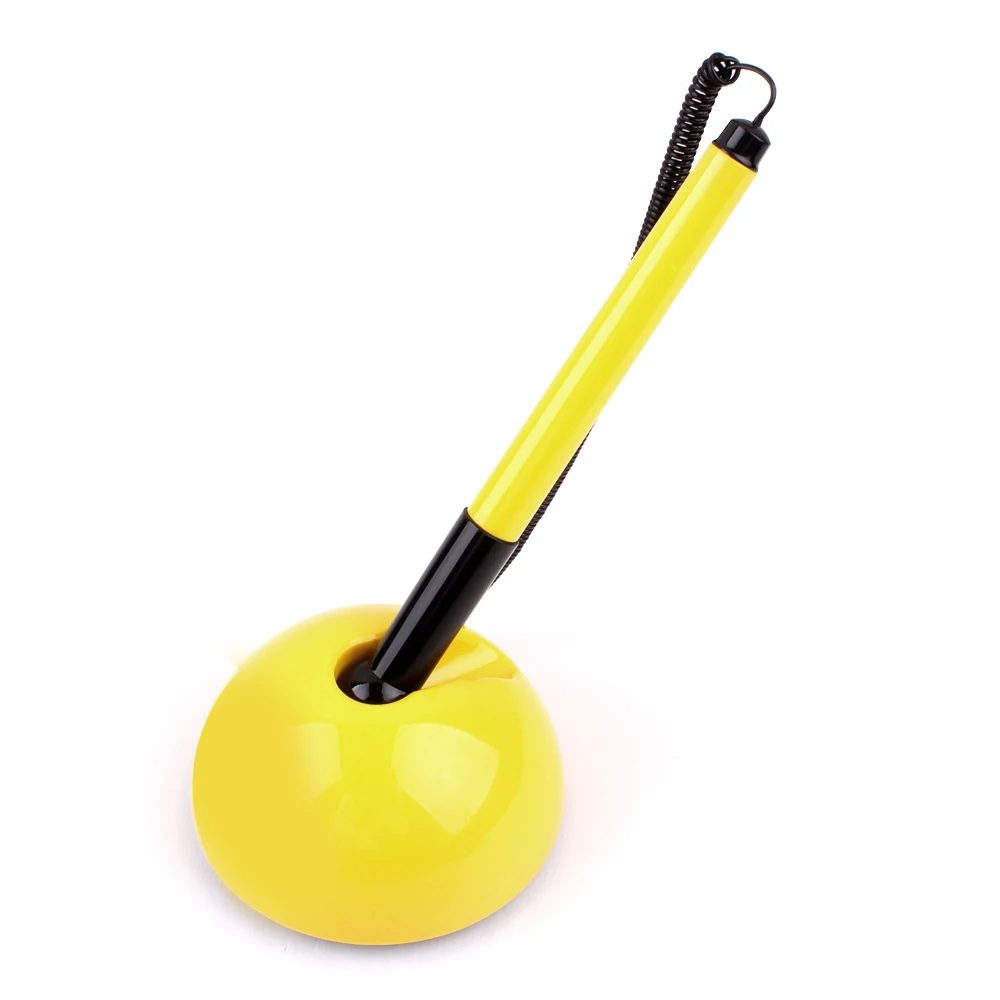 Public desk sign pen bank counter desk ballpoint pen with base for signature