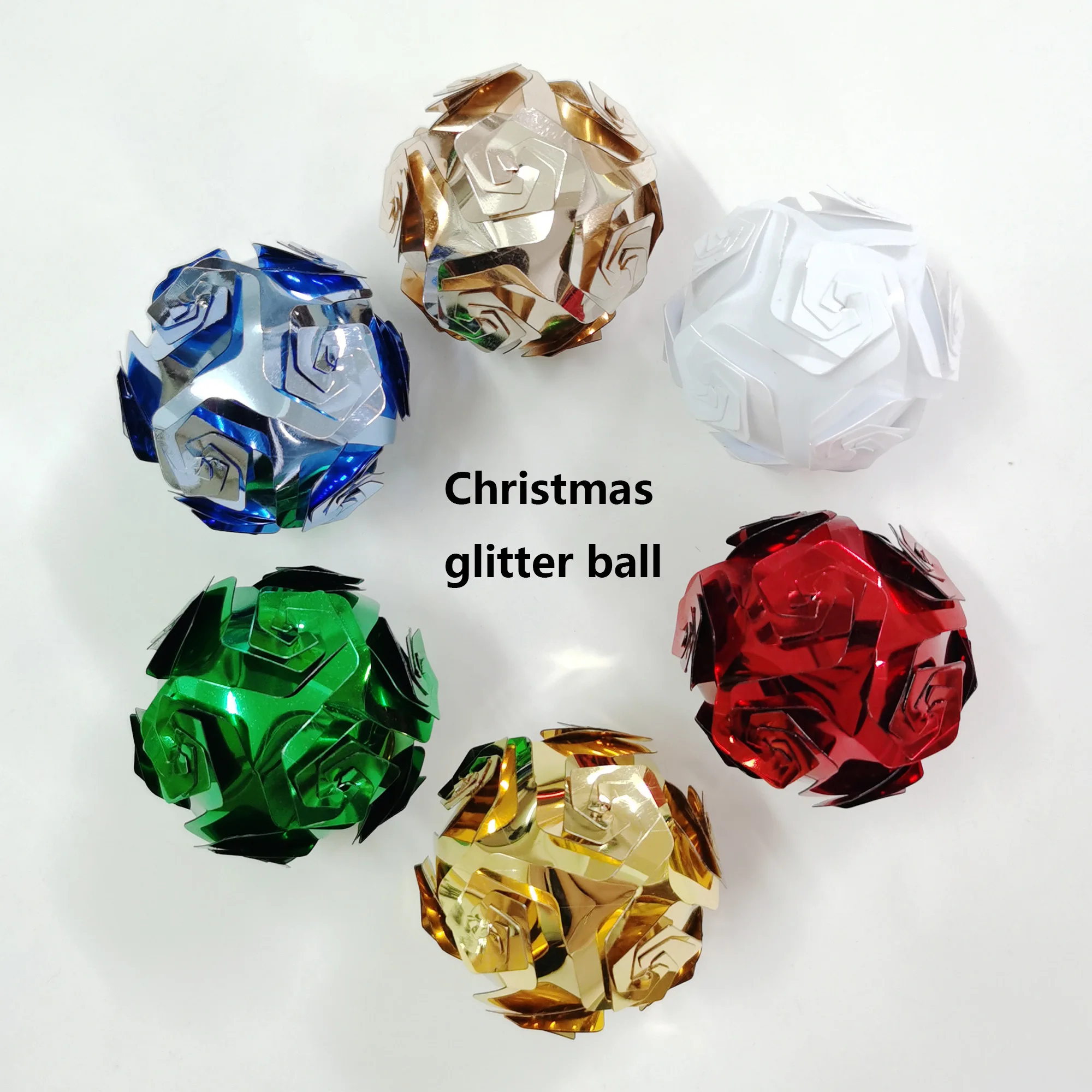 Shiny custom wholesale Christmas glitter ball supplies Christmas ball decoration
