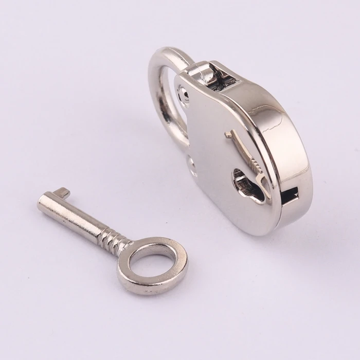 high quality silver color bear shape metal handbag decorative mini padlock with key small bag padlock