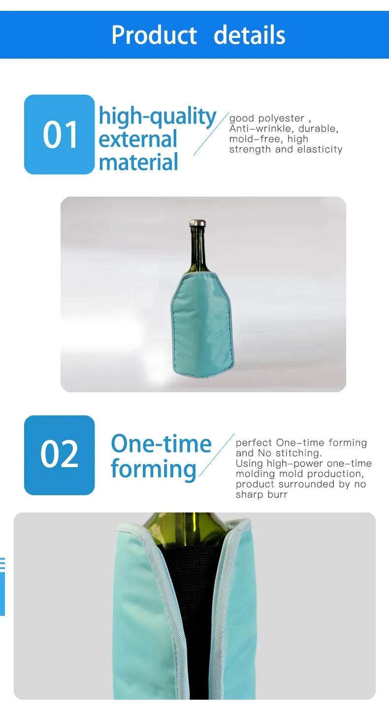 Wine Cold Pack Cooler Bags for Wine Bottle Cover and Wine Chiller