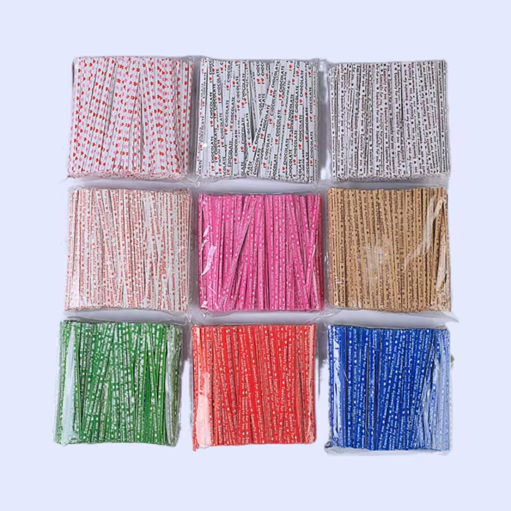J&C Twist-HD precut Paper/PET Twist Tie Bakery Home Office Business Children Grocery Store DIY Material