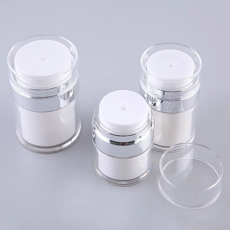 2023 Hot sales high quality and best price for logo printing wholesale full white 15g 30g 50g acrylic airless cream jar