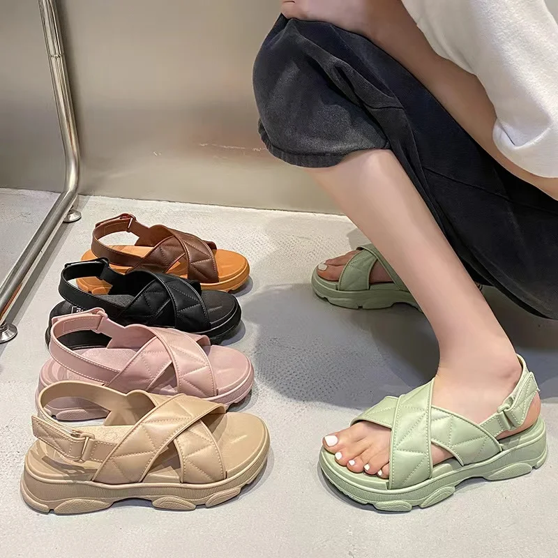 New Fashion Super High Platform Sandals for Women Popular Ladies Slippers Women Shoes Printed Summer Shoes Open to Sell PVC