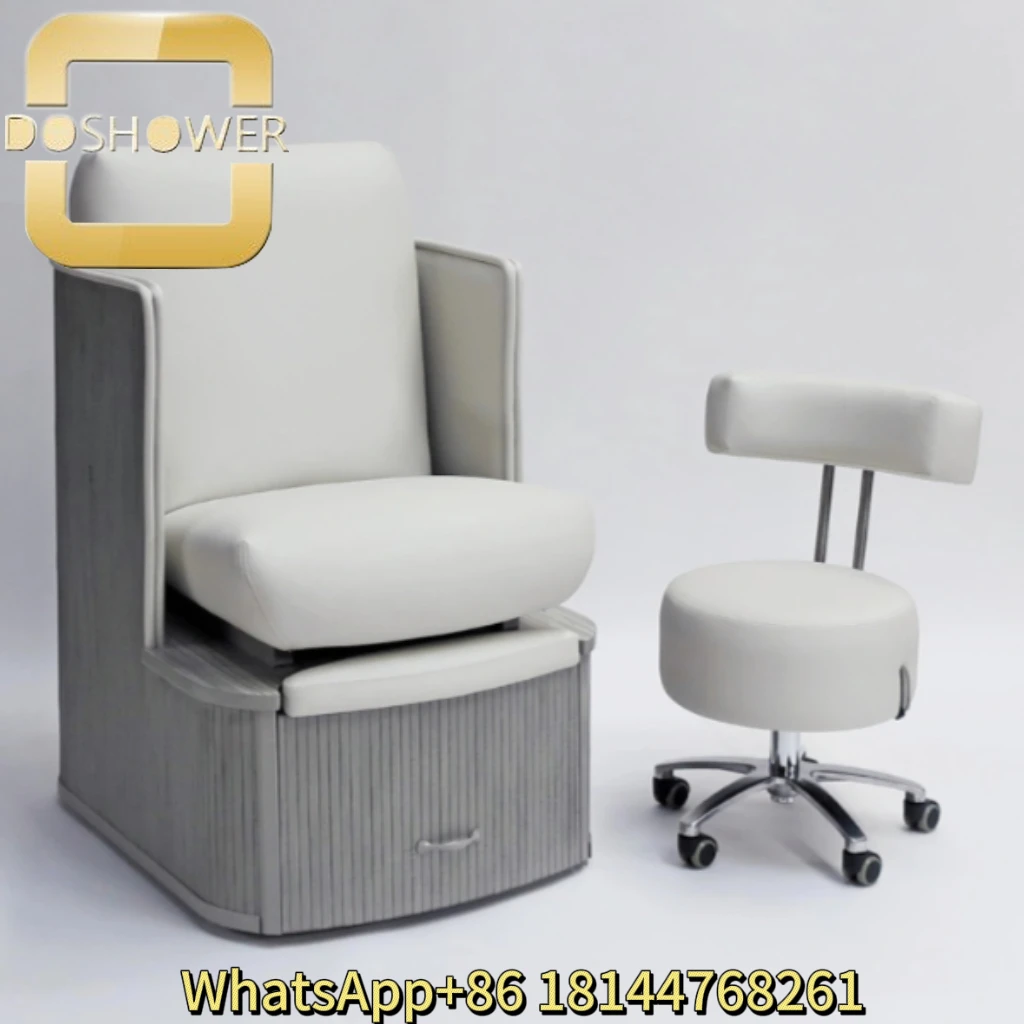Fully motorized seat pedicure chair with retractable armrests doors of power drain pump spa chair