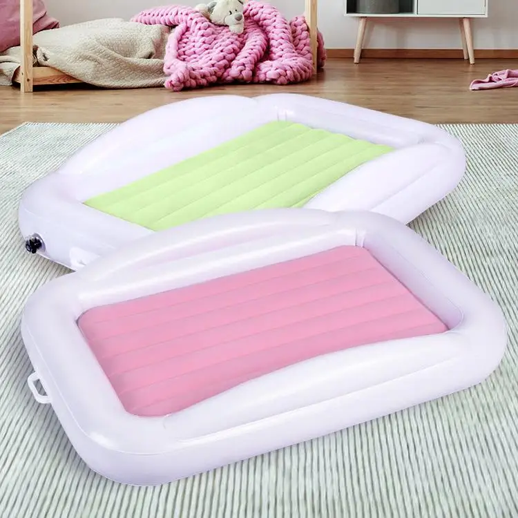 Inflatable Toddler Bed Safety Bumpers Portable Toddler Air Mattress Travel Toddler Bed for Kids