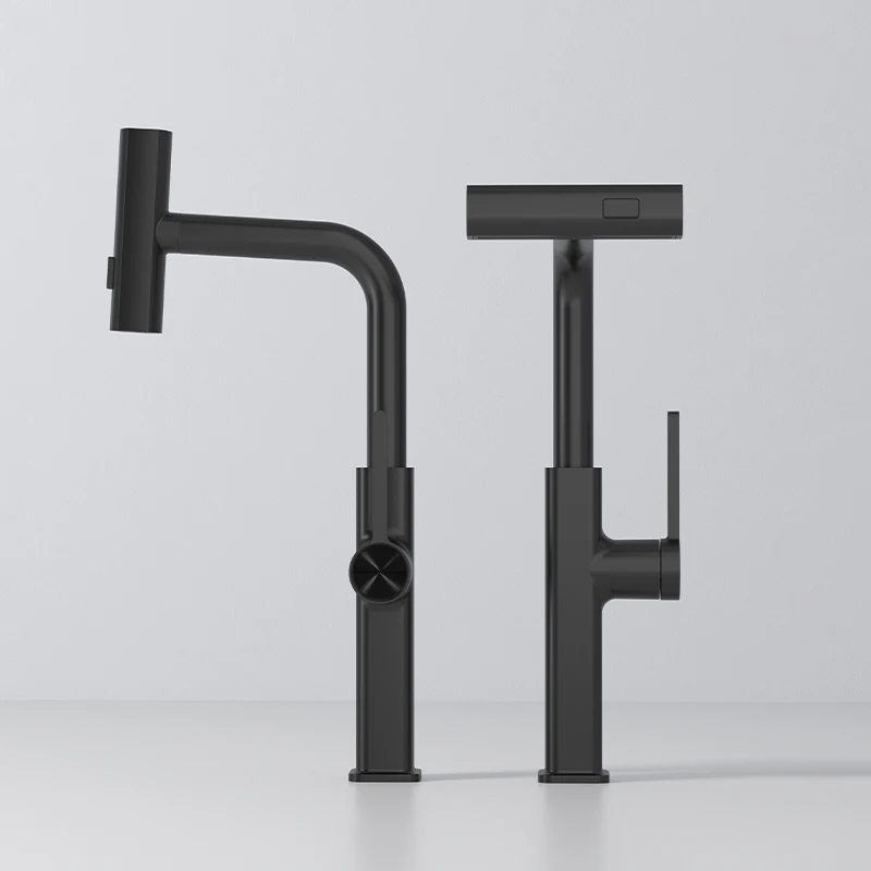 New Product Hot And Cold Dual Control Handle  Kitchen Pull Cock Multiple Colors Flying Rain Waterfall Kitchen Pull Cock