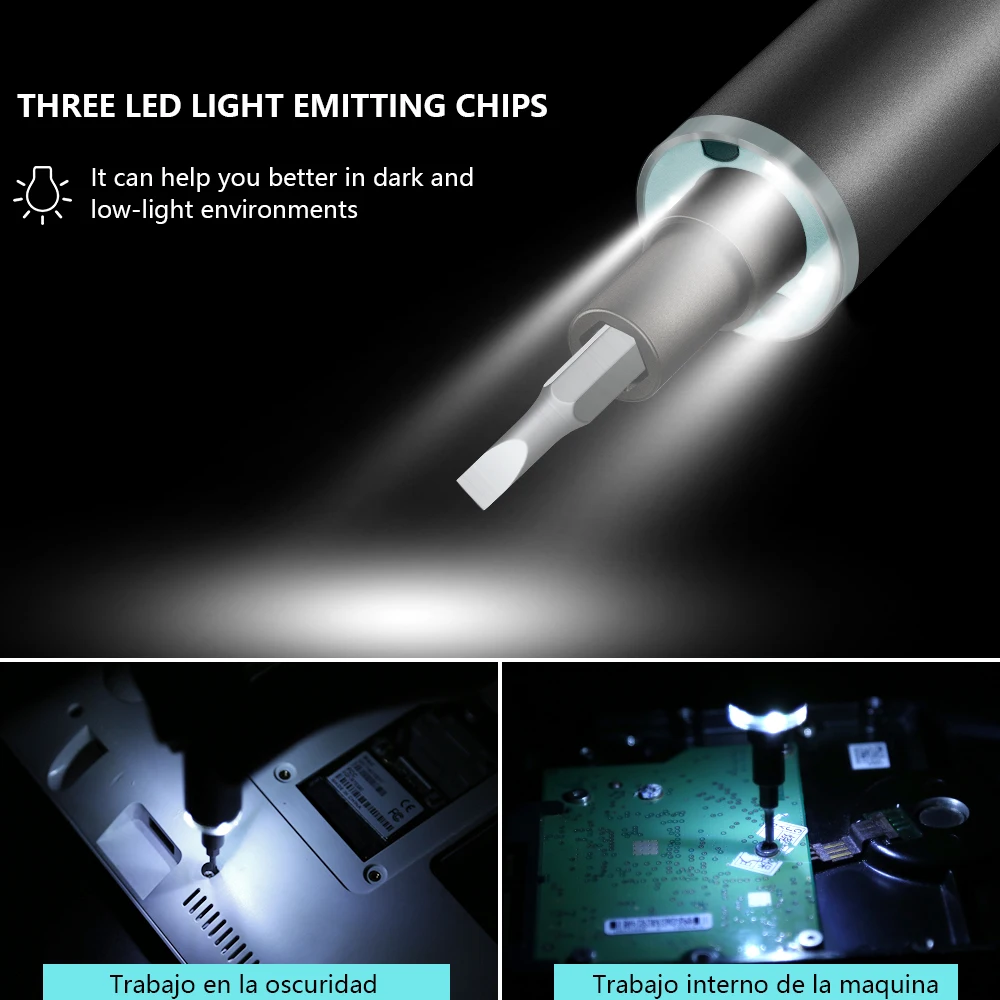 Electric Lithium Battery Bit Screwdriver Set for Fixing PC KS-882025 59 in 1 Color Box +carton Box Aluminium Alloy 15.8*180mm 5V