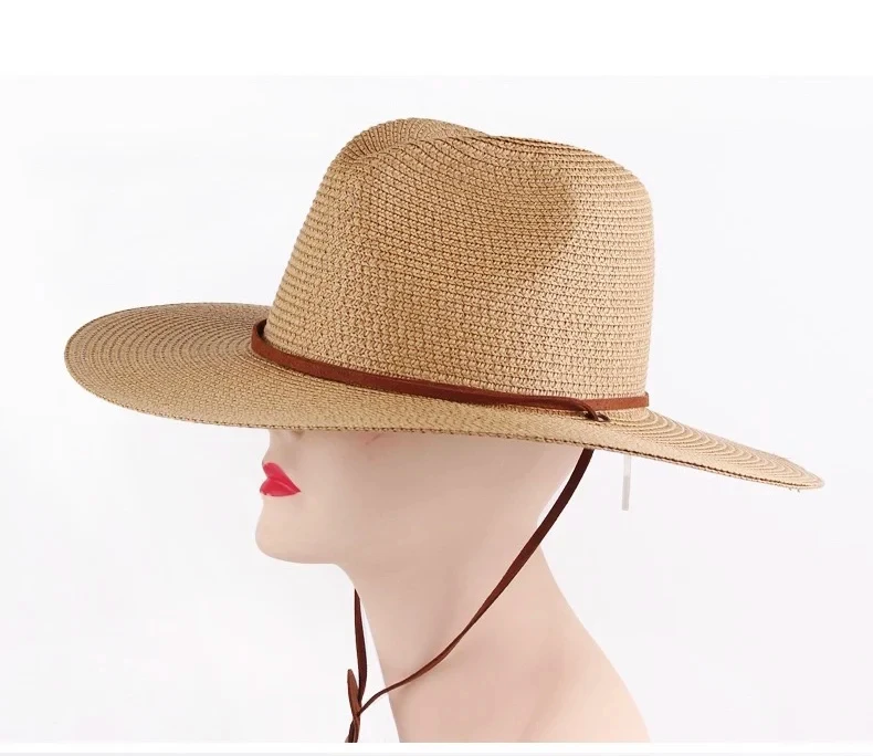 Unisex summer sun shading straw hat with wide brim sun hat for outdoor tourism beach hat