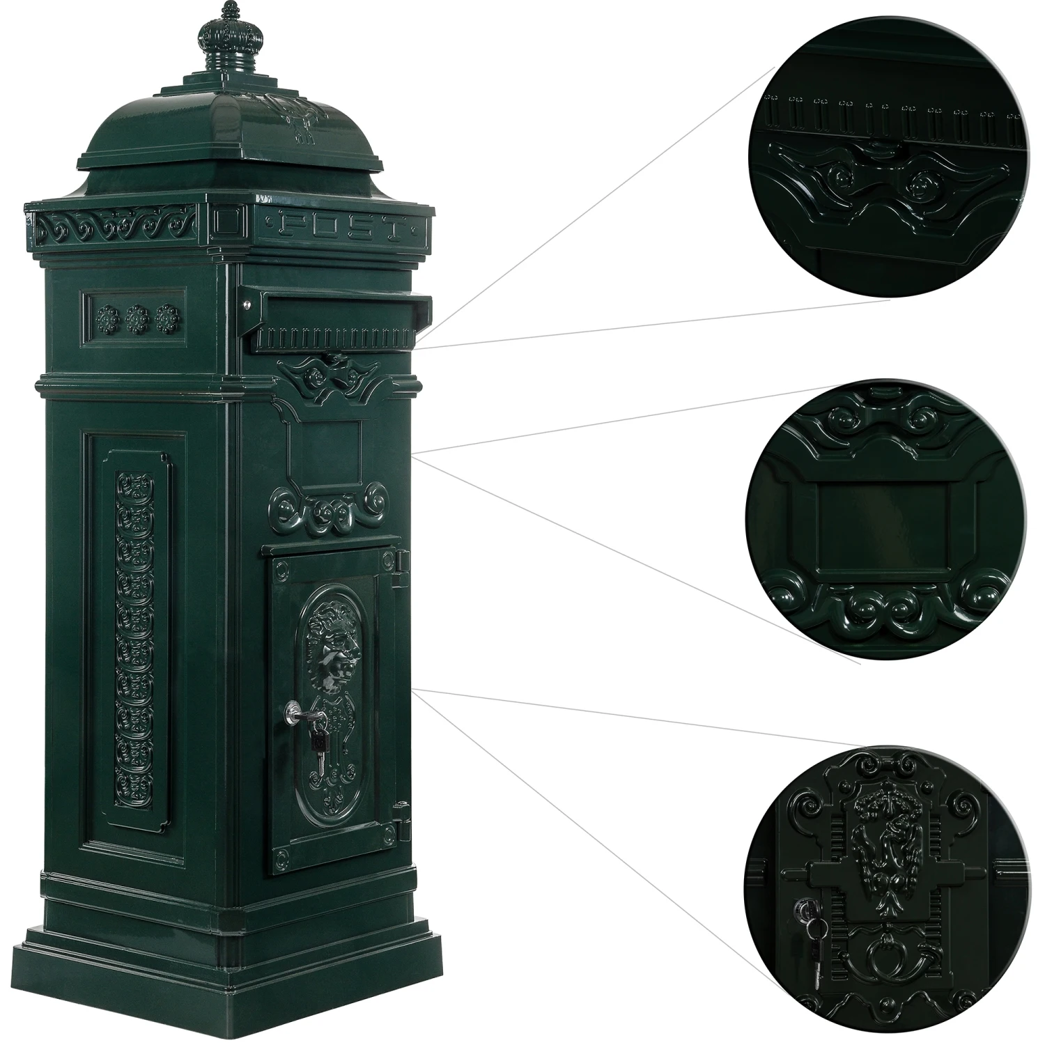 Modern smart outdoor mailboxes outdoor mailbox Postal Parcel Delivery Locker Letterbox Wholesale Cast Aluminum Post Box Mailbox