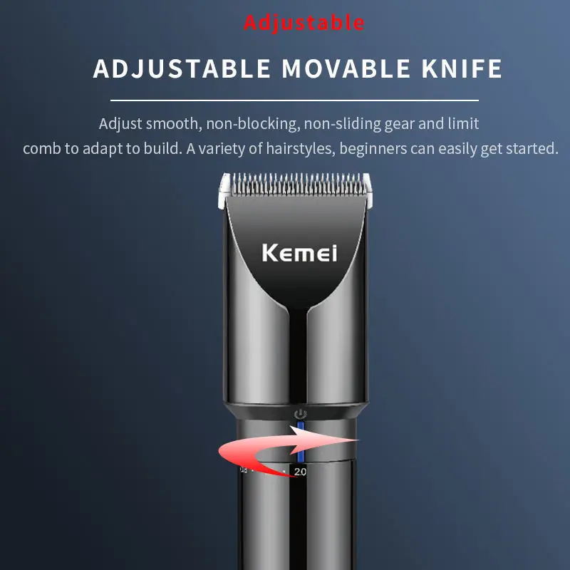 New Hair Trimmer Professional Rechargeable Cordless Barber Kemei KM-3293 High Quality Hair Trimmer With Charging Base For Men