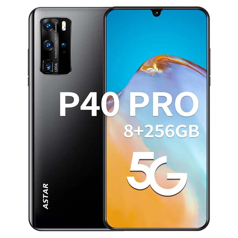 Дропшиппинг Huwei P40 256 ГБ мобильные телефоны 6 5 дюймов изготовленный на заказ капли воды экран смартфон 5600 мАч батарея Android 10 системы