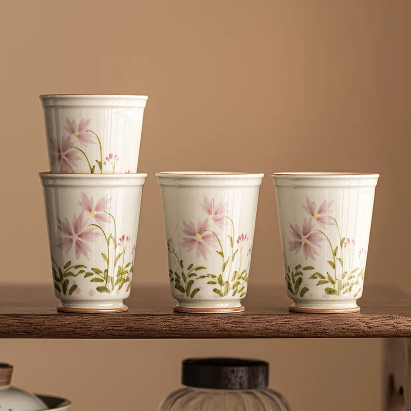 Hand-painte Daisy Smelling Cup ceramic Tea Cup