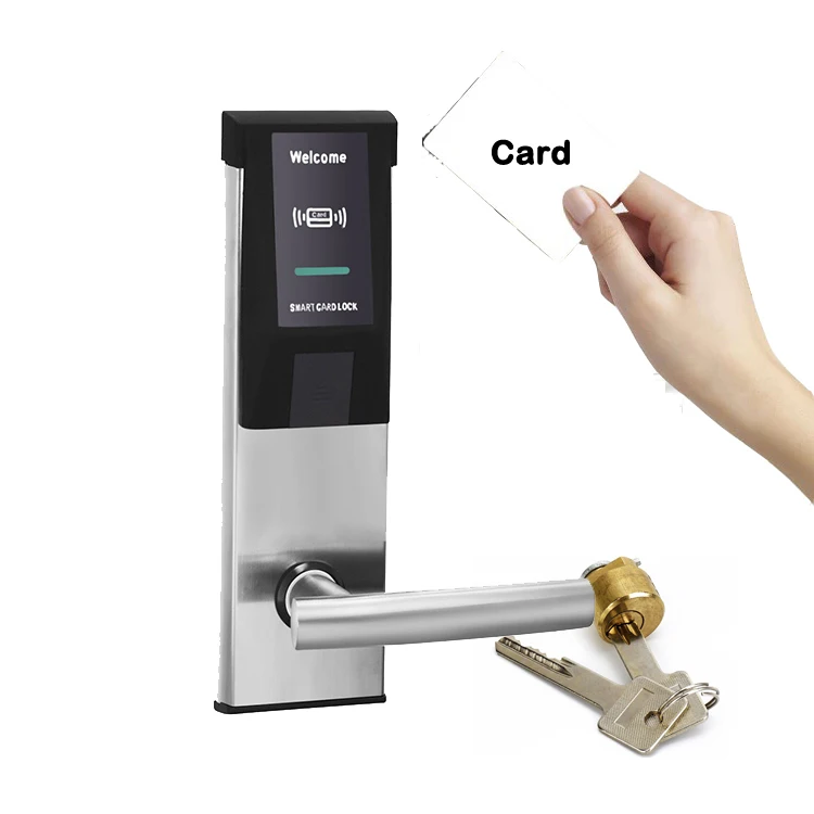 Electronic Smart  Lock Stainless Steel  RFID Card Lock With Software System For Hotel And Apartment