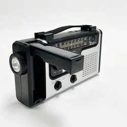 Portable Multifunctional Radio Hand Crank Solar Crank Dynamo Powered AM/FM/SW Weather BT Radio with Flashlight LED Reading Light