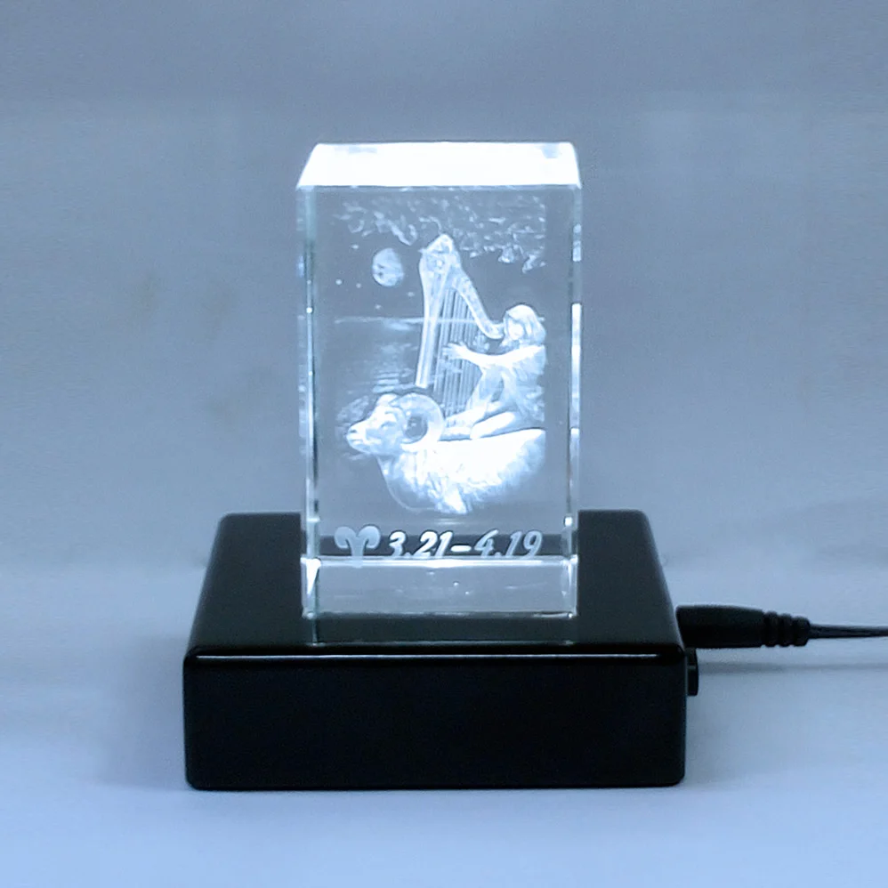 BOSHI Black Piano lacquer Finish Wood White SMD Light Vase displaying LED Light Base stand