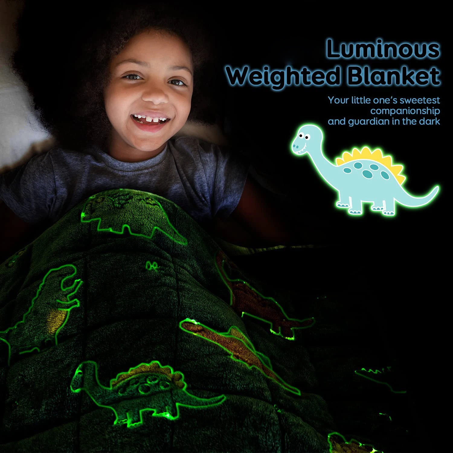 Relieve stress glass beads luminous custom kids weighted blanket with cover